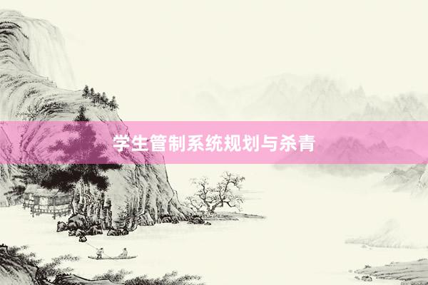学生管制系统规划与杀青