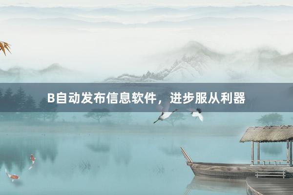 B自动发布信息软件，进步服从利器